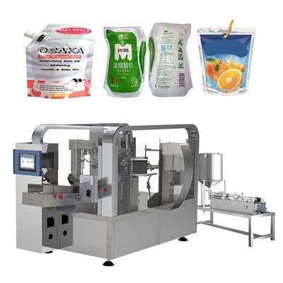 Máquina de rellenar de la bolsa eléctrica del jugo, máquina de rellenar de la bolsa del canalón proveedor